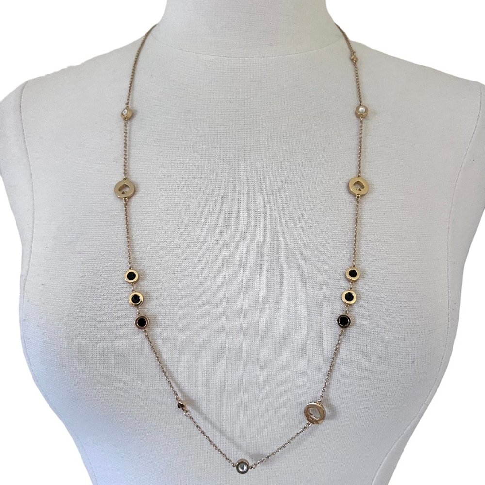 KATE SPADE Spot The Spade long station necklace NWT